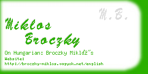 miklos broczky business card